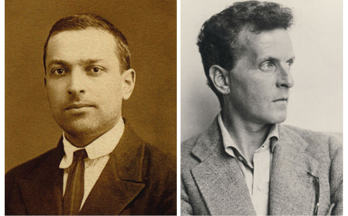 Fotografía de autor desconocido del psicólogo soviético Lev Semyonovich Vygotsky, hacia 1925 (izquierda) y del filósofo, matemático y lingüista de origen austríaco, posteriormente nacionalizado británico, Ludwig Wittgenstein, realizada en 1930 por el fotógrafo Moritz Nähr (Austrian National Library, Viena) (derecha).